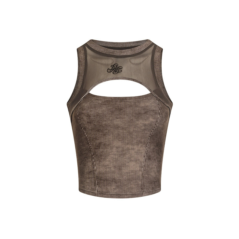 Hollow-out Tight-Fit Vest - CHINASQUAD