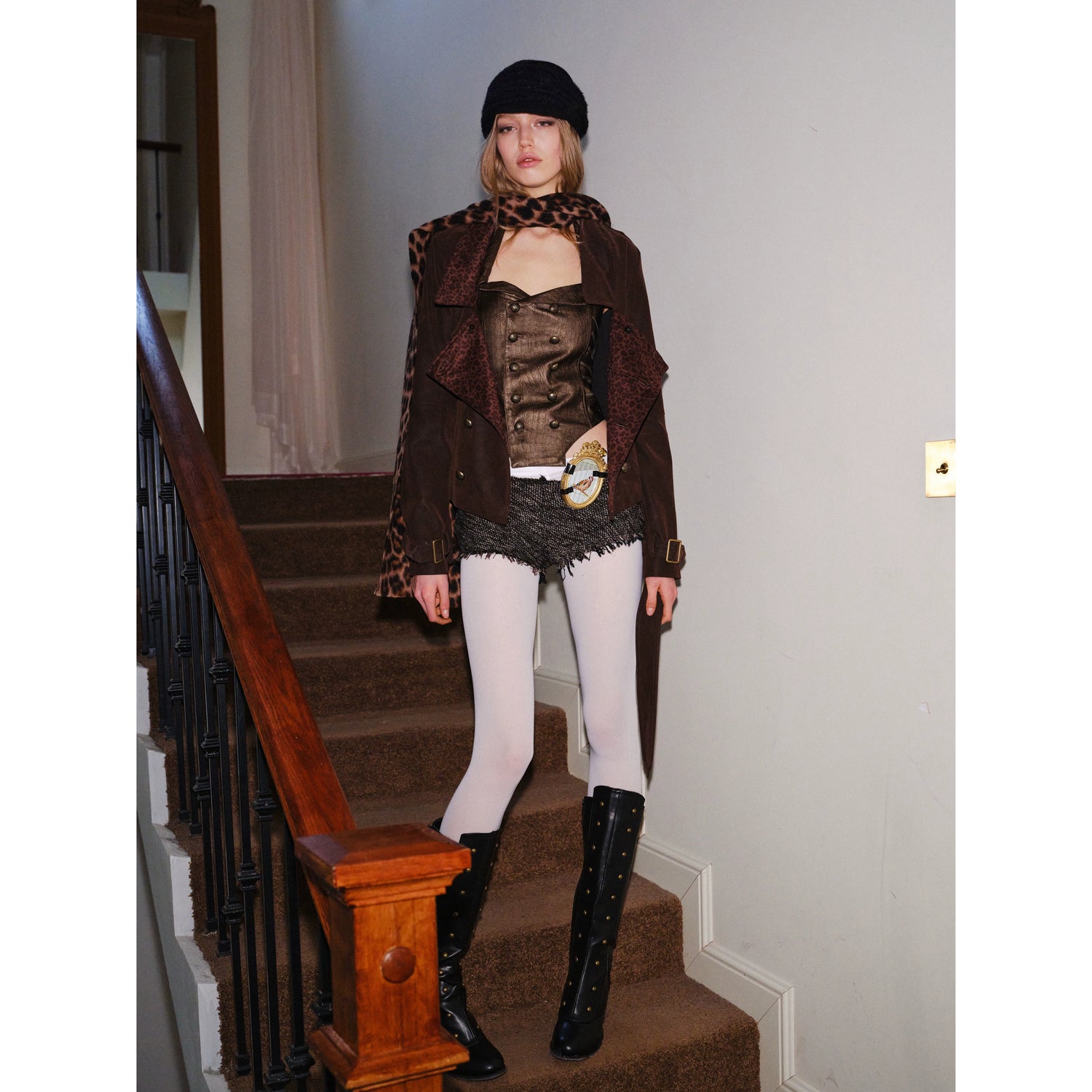 Punk Double-Breasted Buckle Low-Cut Vest