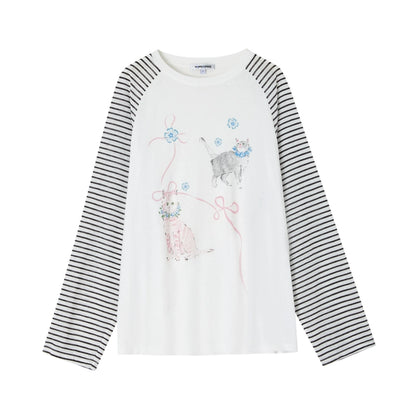 Striped Spliced Sunscreen Cover-up