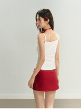 Red & Dark Gray Skort - CHINASQUAD