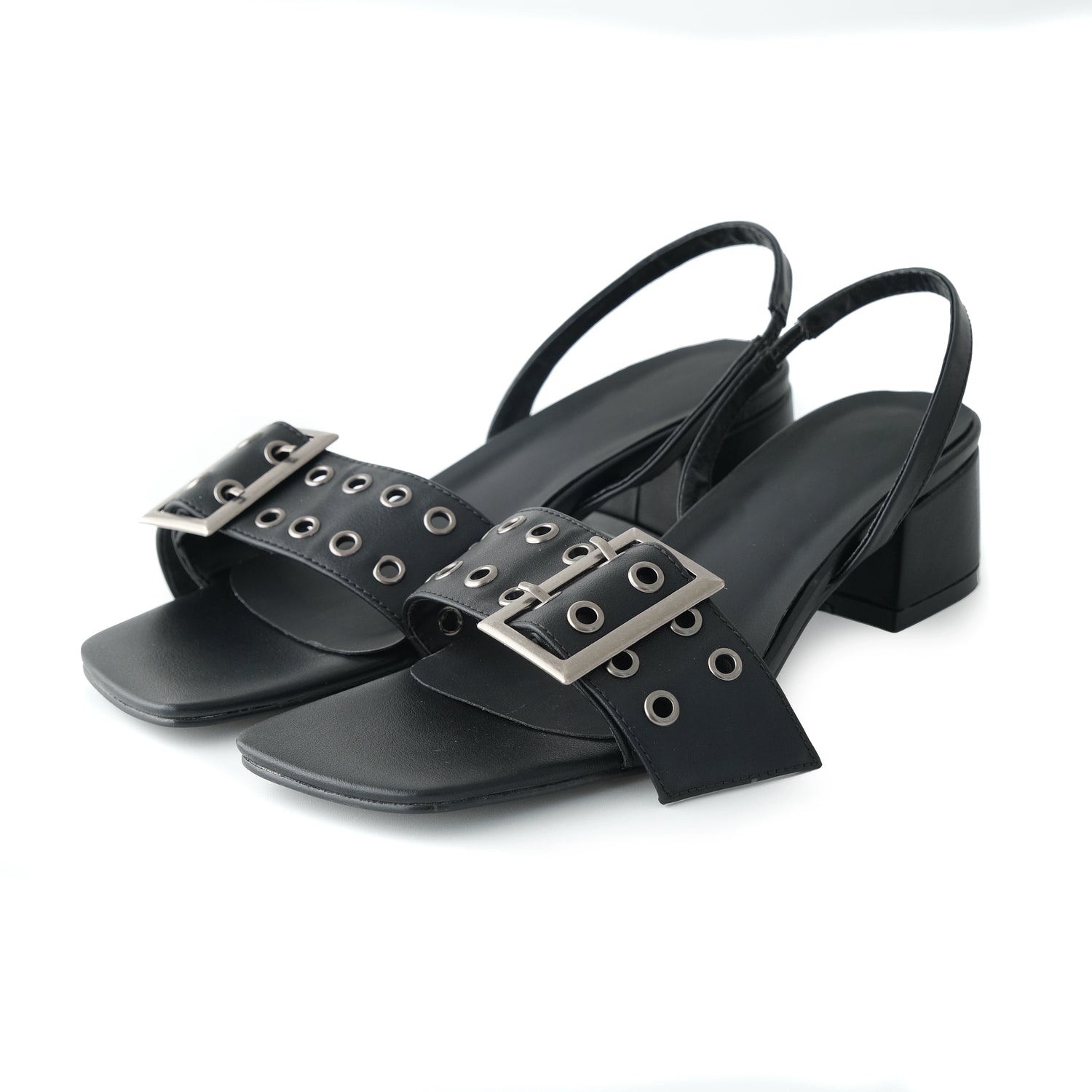 One-Line Square-Toe PU Sandals