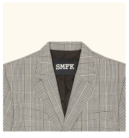 Compass Vintage Plaid Woolen Gray Suit - CHINASQUAD