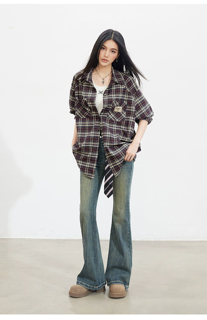 Vintage Plaid Oversized Shirt