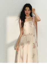 Lace Floral Spaghetti Strap Dress - CHINASQUAD