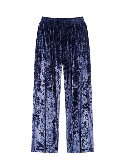 Velvet Straight-Leg Pants - CHINASQUAD