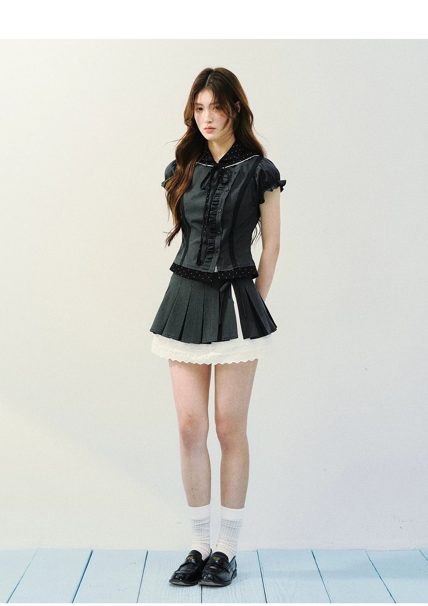 Preppy Stripe &amp; Polka Dot Two-Piece Set