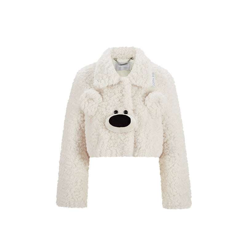 Bear Face Faux Fur Coat