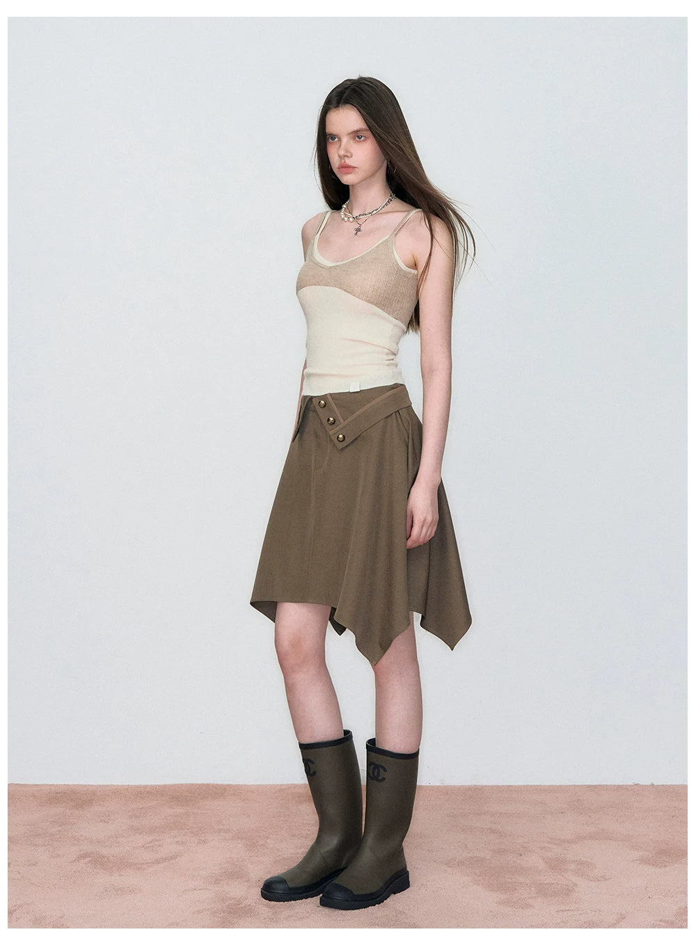 Colorblock Knit Camisole Vest