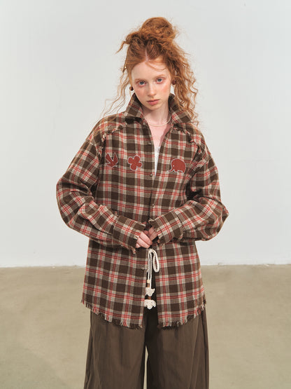 Fun Tassel Plaid Shirt