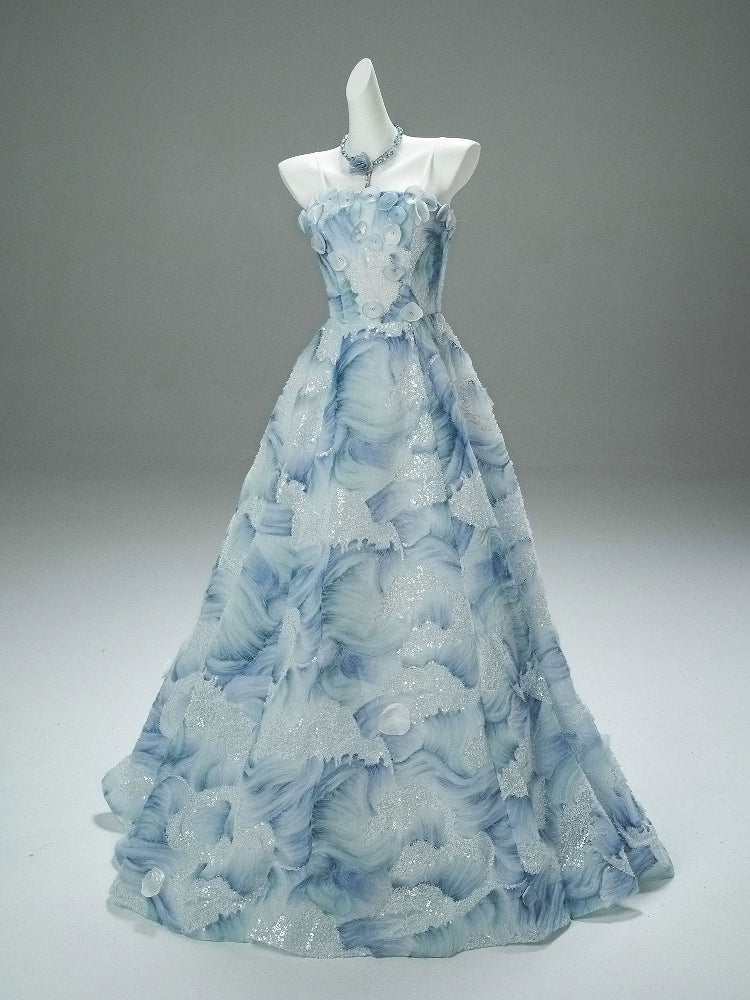 Ethereal Blue Yike Cloudwave Couture Gown