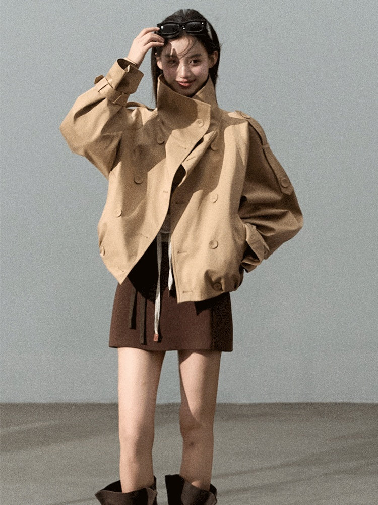 Lyocell Cotton Cropped Trench | Final Sale