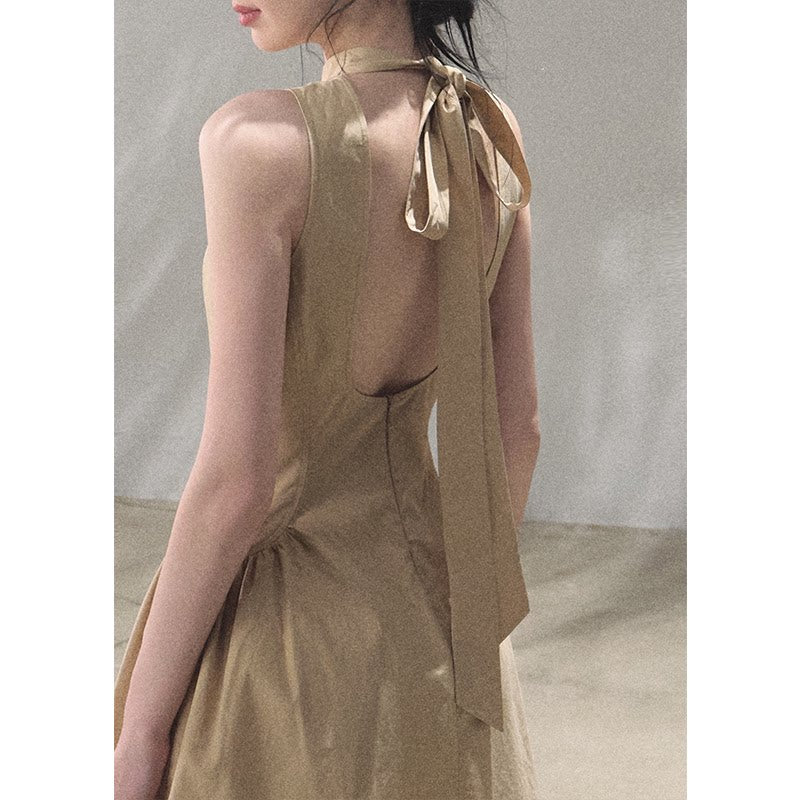 Vanilla Spring Halter Backless Dress