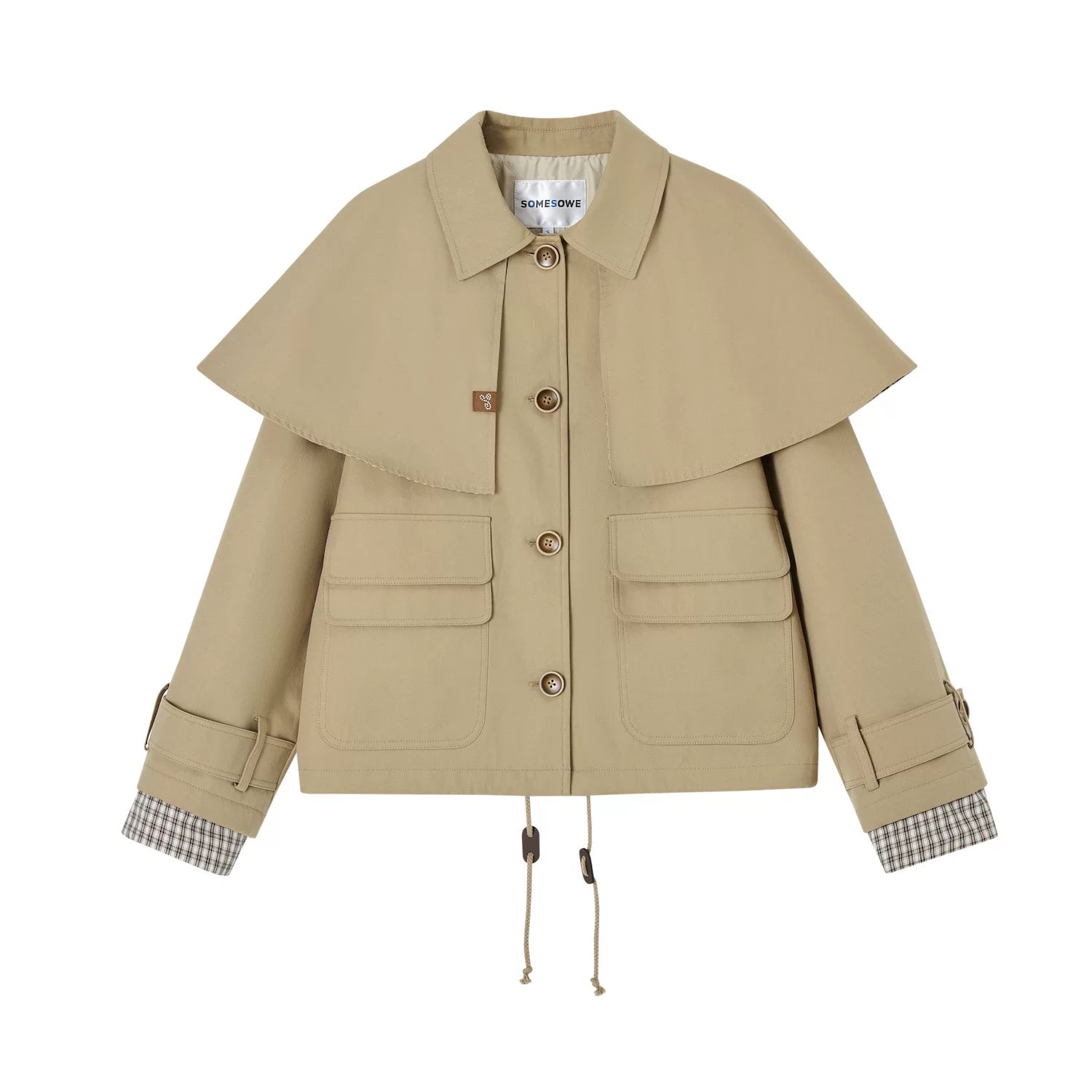 Detachable Cape Quilted Padded Jacket