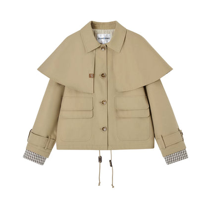 Detachable Cape Quilted Padded Jacket