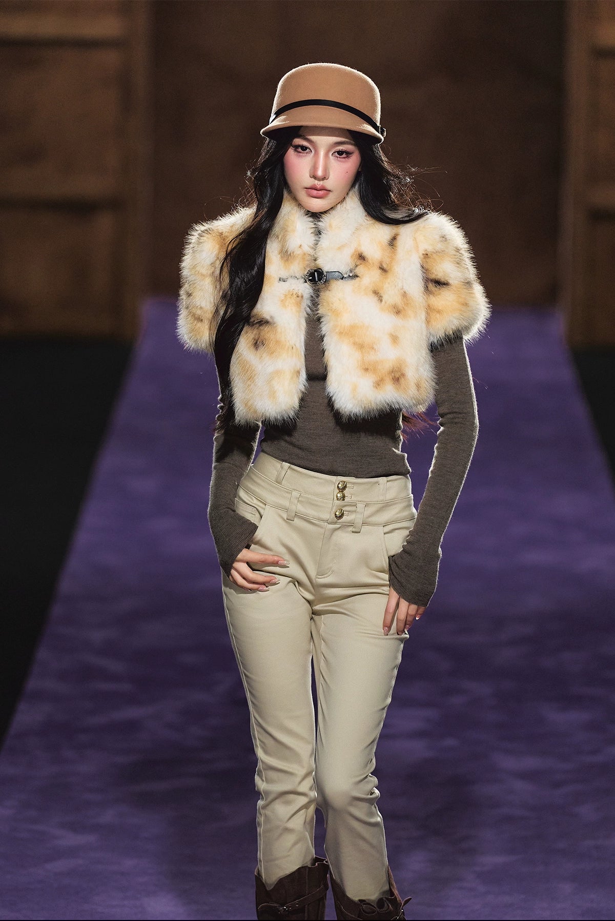 Faux Fur Cropped Jacket