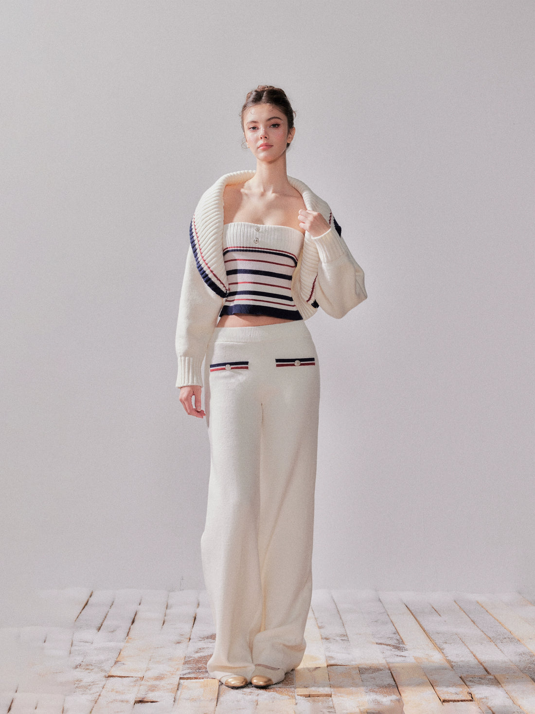 YZZI HE London Stroll Striped Knit Cardigan &amp; Pants Set – view 18