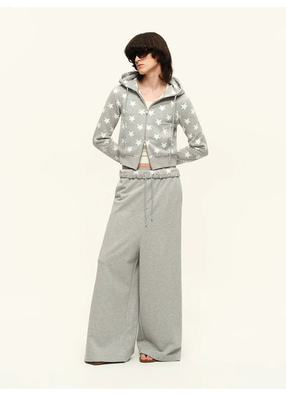 Hooded Sweatshirt &amp; Wide-Leg Sweatpants Set