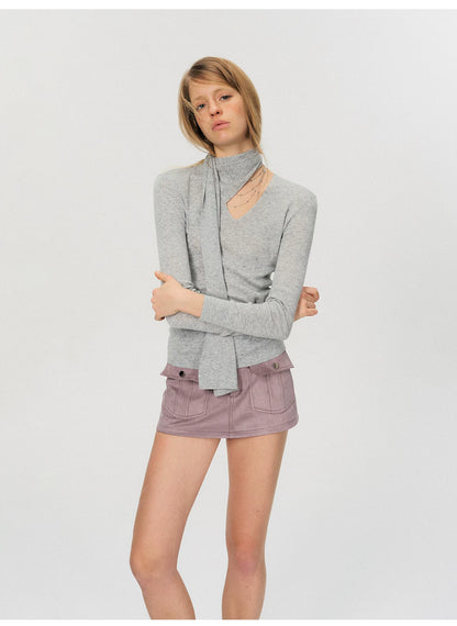 Vintage Suede Utility Mini Skirt