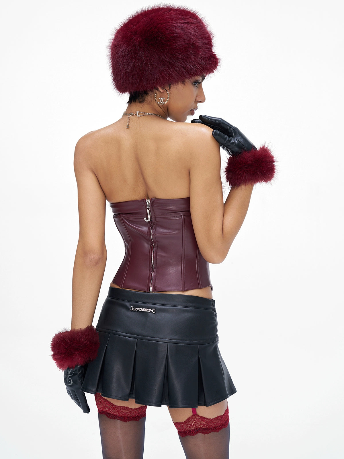 Angora-Touch Faux Fur Flat Cap