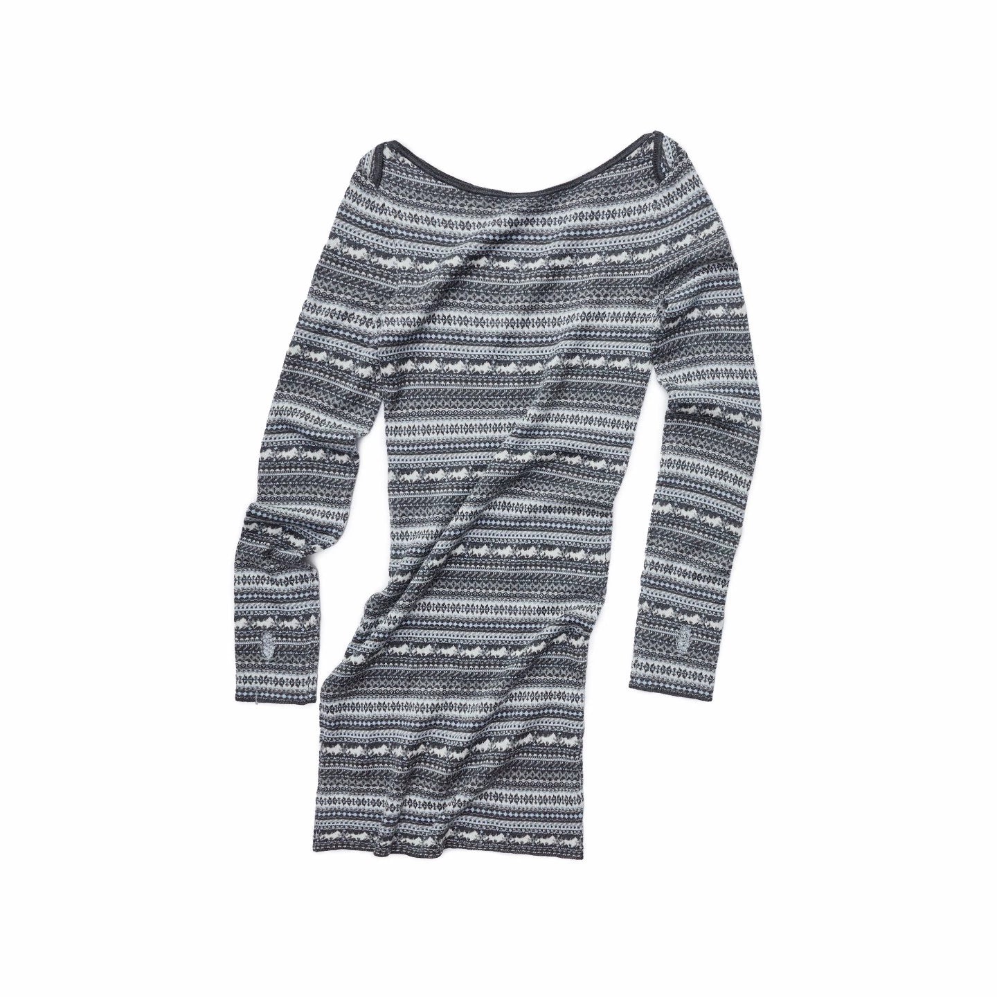 Fair Isle Off-Shoulder Jacquard Knit Dress