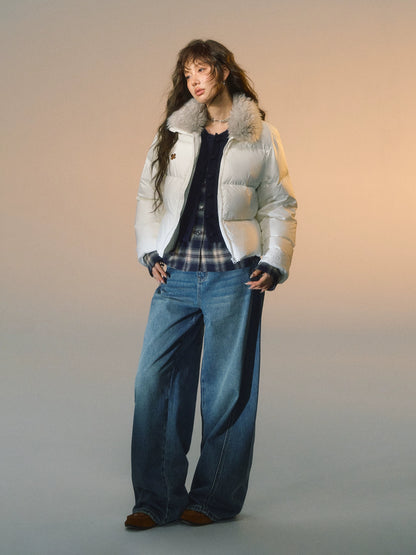 Faux Fur Collar Puffer Jacket