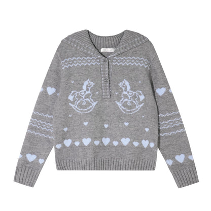 Pony Jacquard Knit Pullover