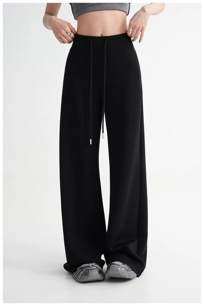 High-Waisted Knit Wide-Leg Trousers