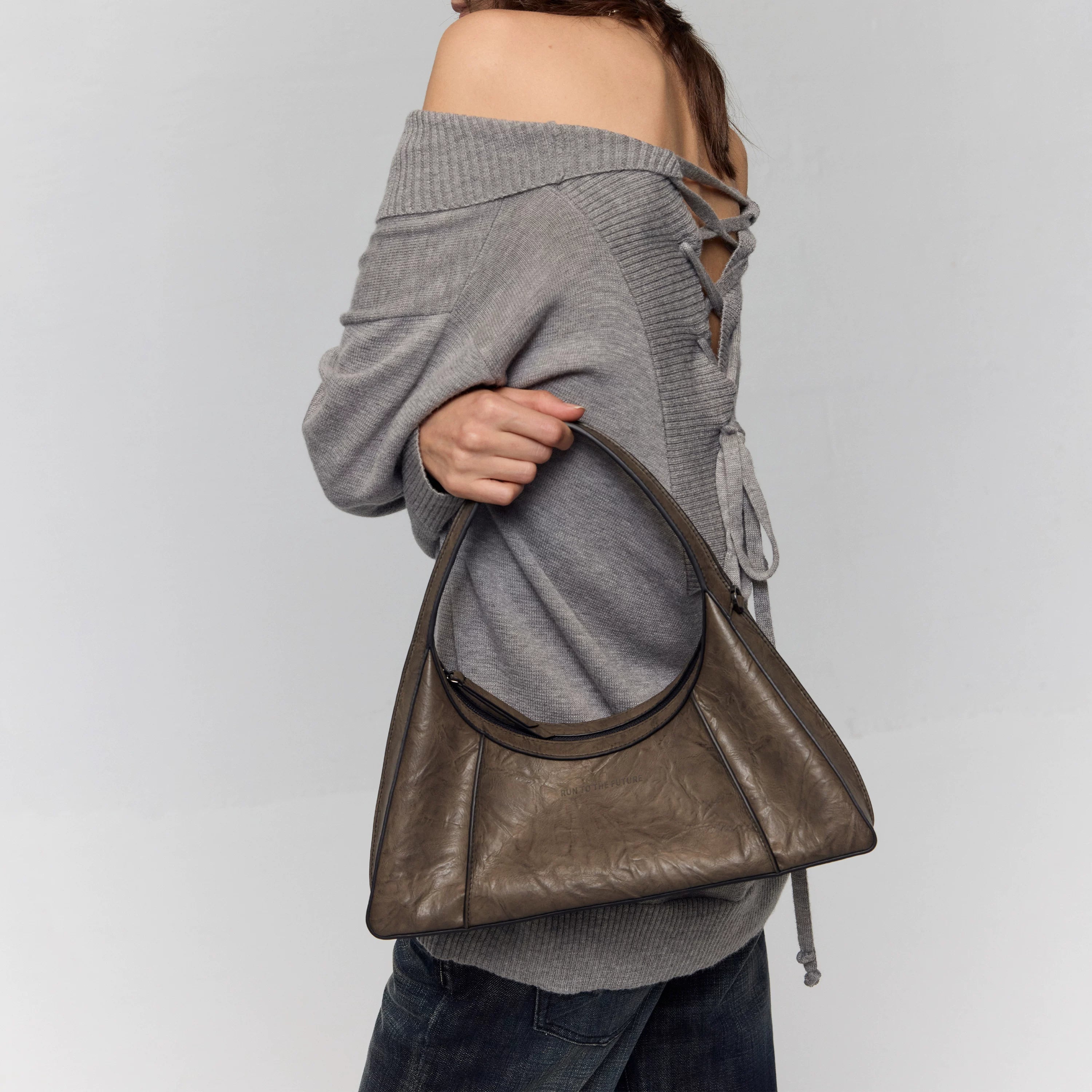 Waxed Eco-Leather Shoulder &amp; Handbag