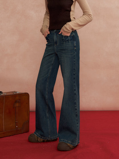 High-Rise Stretch Flared Denim Pants