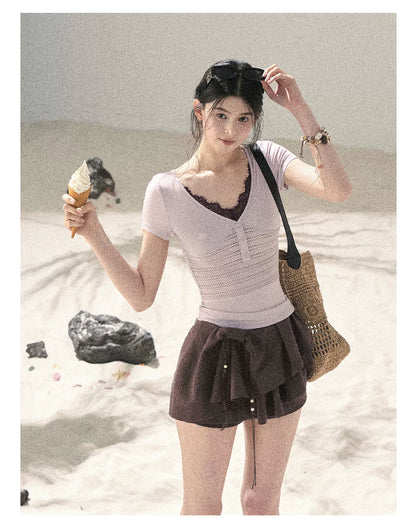 Layered Ruffle Mini Skirt
