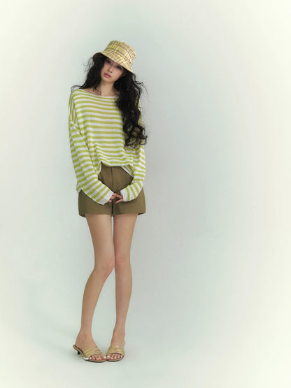 Linen Blend Tailored Vacation Shorts