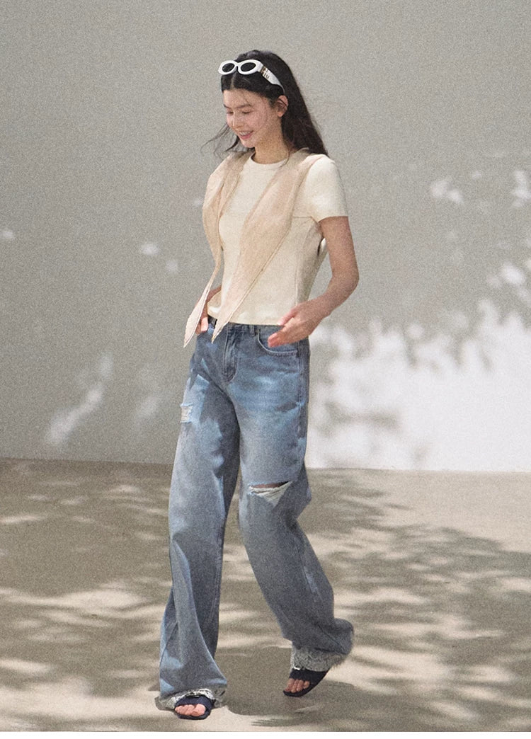 Sunny Trail Bohemian Wide-Leg Jeans
