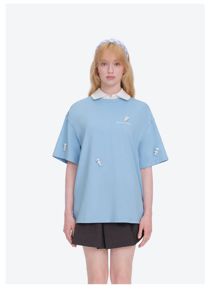 Mini Flocked Bear Oversized T-shirt