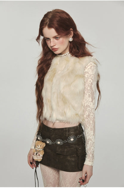 Distressed Washed Leather Bodycon Mini Skirt - CHINASQUAD