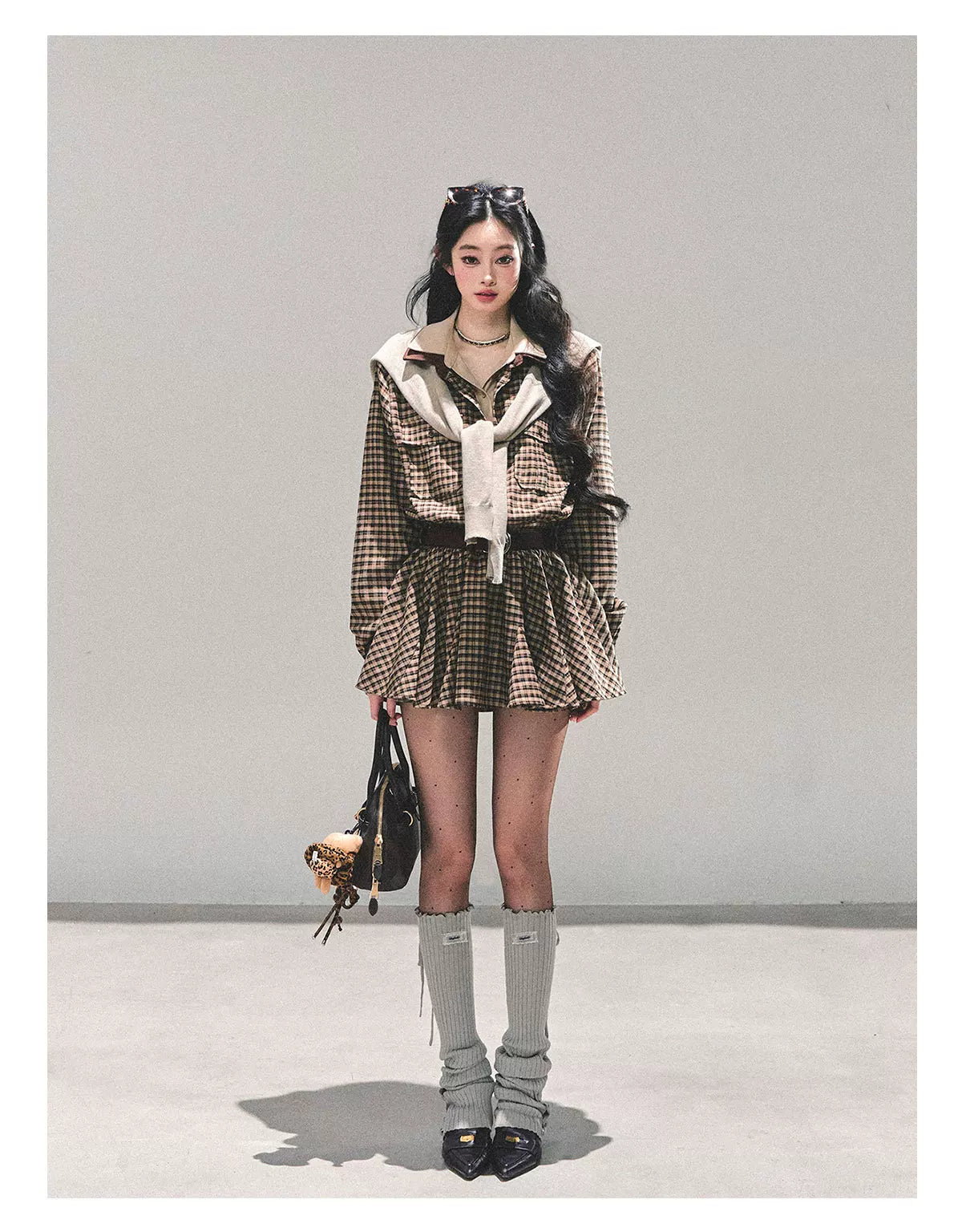 Elevated Hepburn-Style Utility Mini Dress