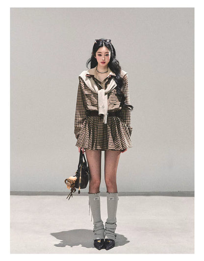 Elevated Hepburn-Style Utility Mini Dress