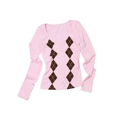 Deep V Modal Knit Top &amp; Skirt-Shorts Set