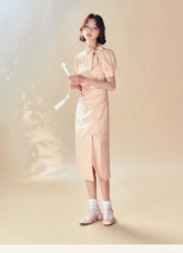 Pink Cheongsam Dress - CHINASQUAD