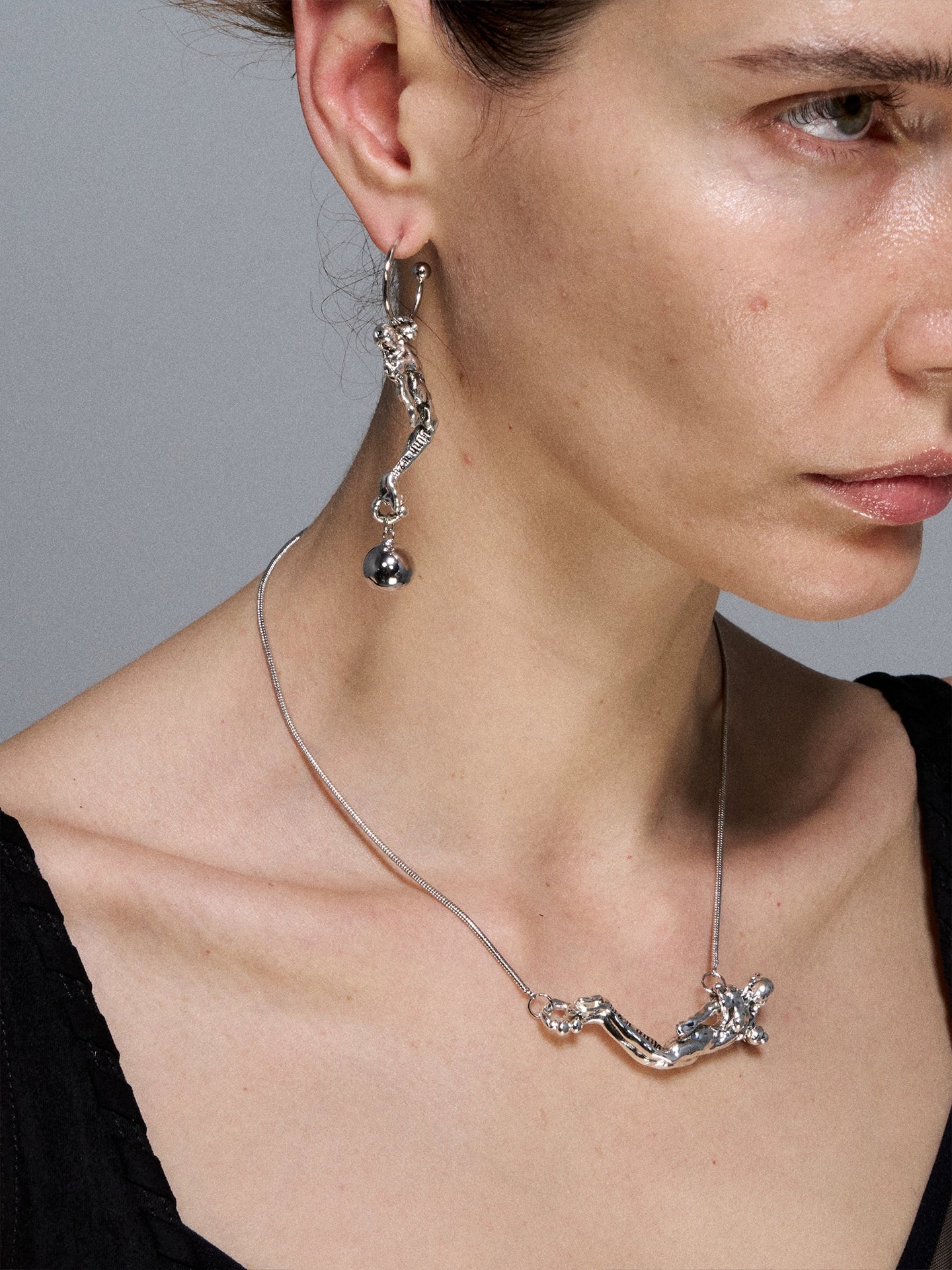 Silver Serpent Reshaped Romance Vintage Chain Necklace