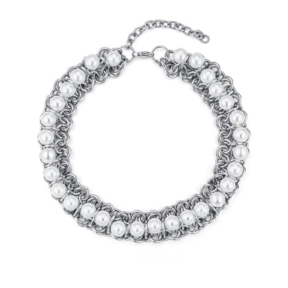 Minimalist Pearl Choker Necklace