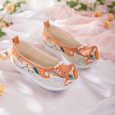 "Nan Xiang" Floral Embroidered Pointed Pearl Bow Shoes - CHINASQUAD