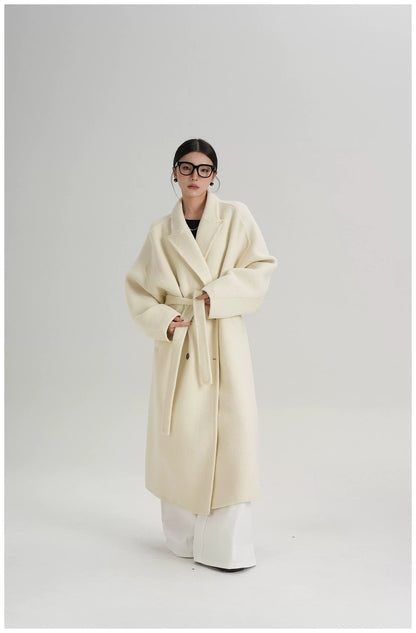 Tie-Belt Long Wool Coat