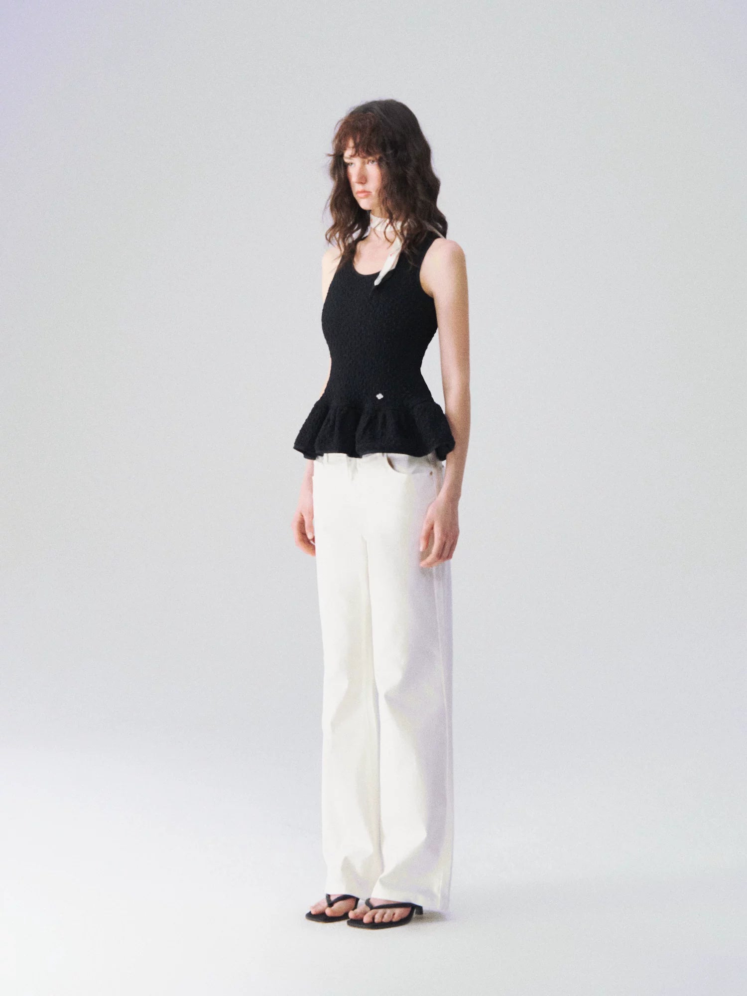 Cloud Stretch Straight-Leg White Denim Jeans