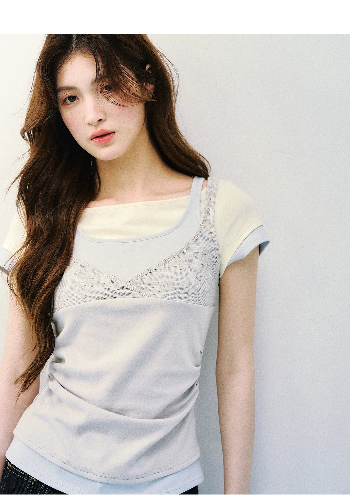 Layered Lace Knit Tee