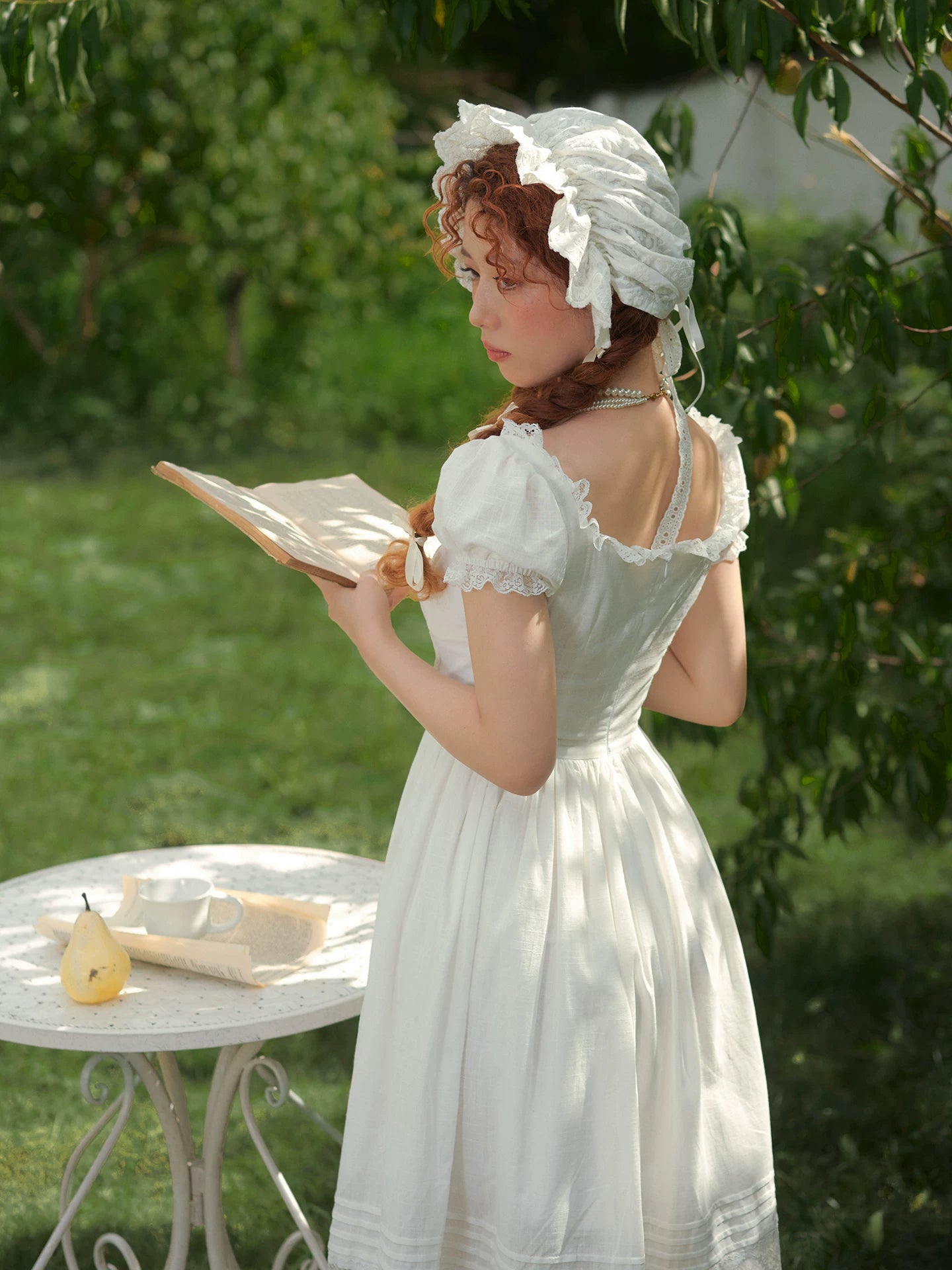 Pure White Cinderella Square-Neck Princess Dress