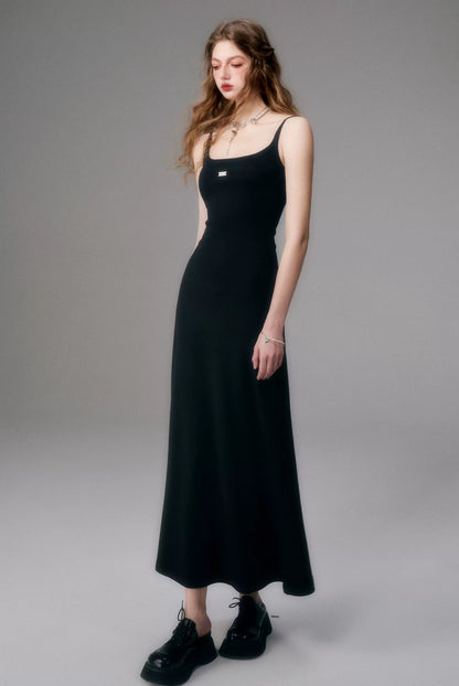 Minimal Long Knit Slip Maxi Dress