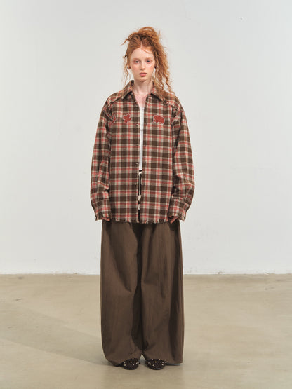 Fun Tassel Plaid Shirt