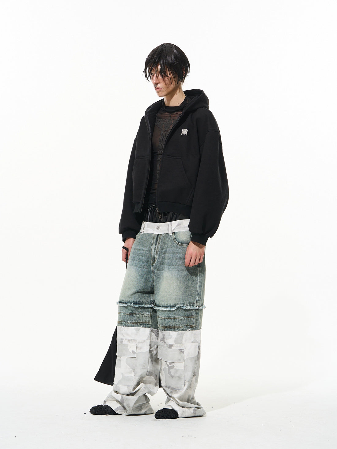 Double-Layered Camouflage Workwear Denim Pants