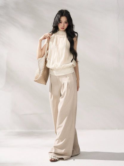 High-Waisted Relaxed Wide-Leg Trousers