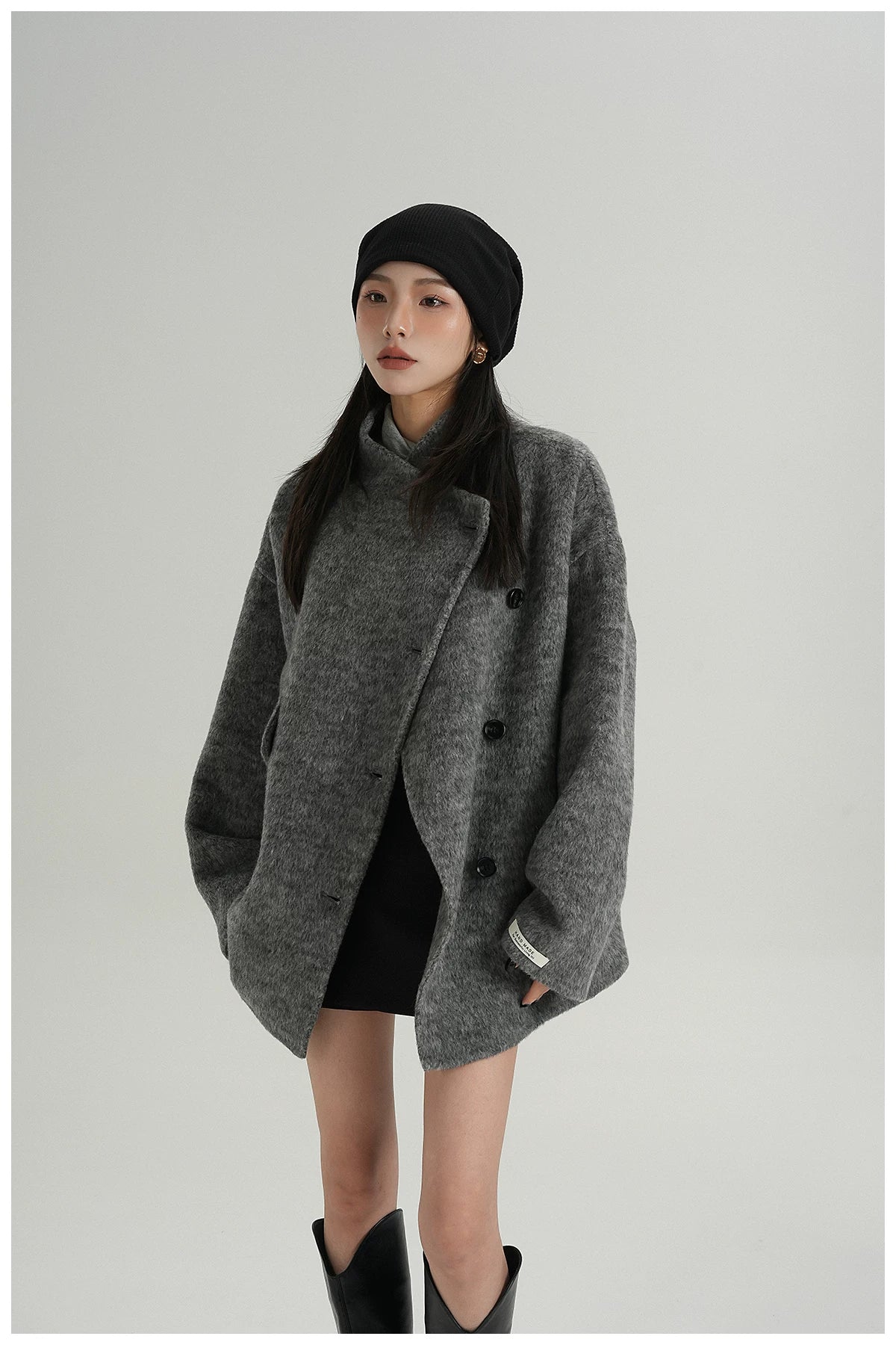 Double-Faced Wool Cape Jacket